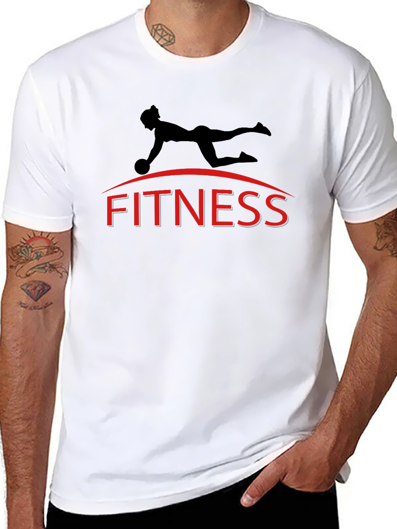 Fitness Motivation Black T-Shirt with Workout Design