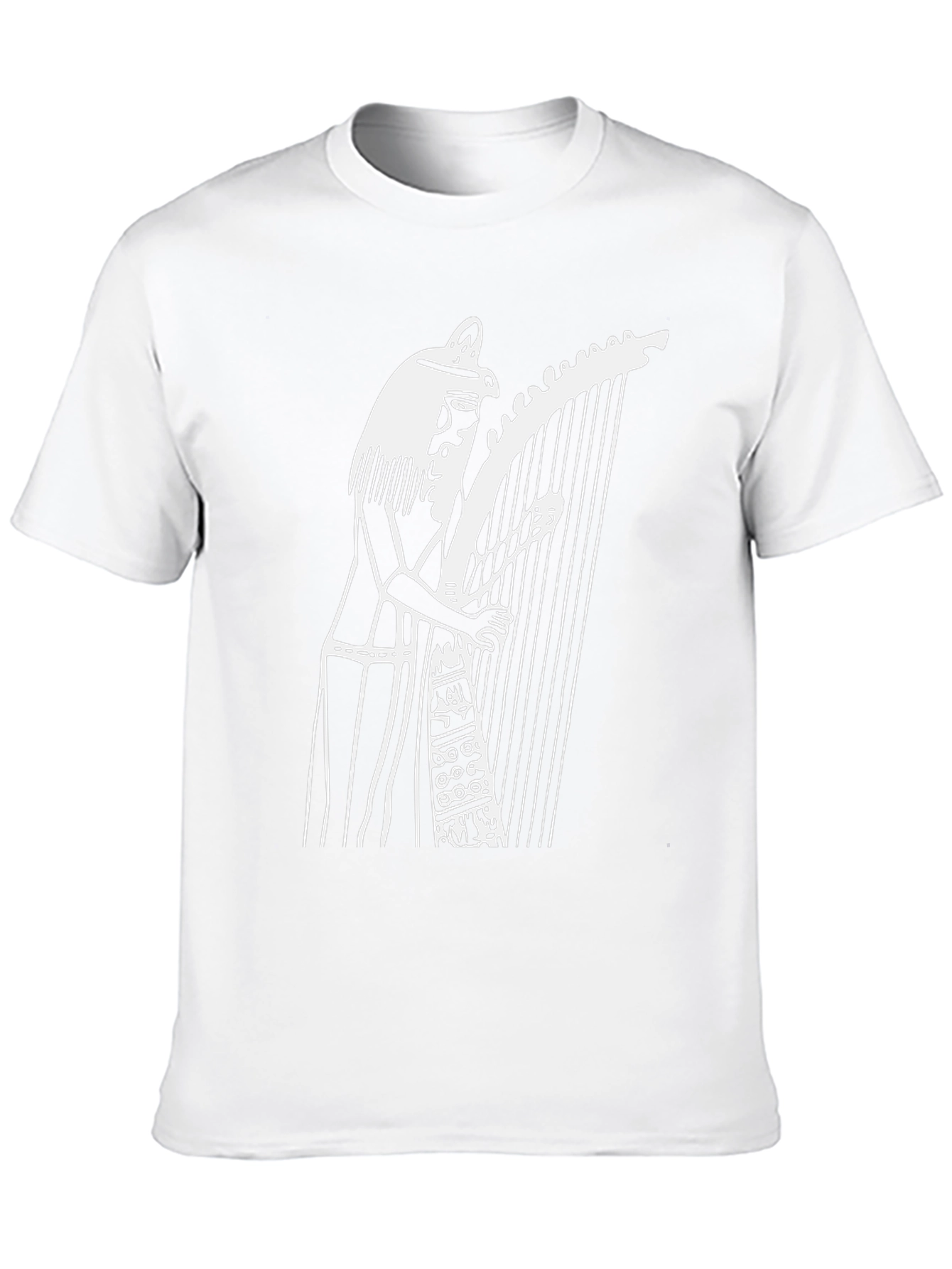 Egyptian Harp Player Graphic T-Shirt - Black