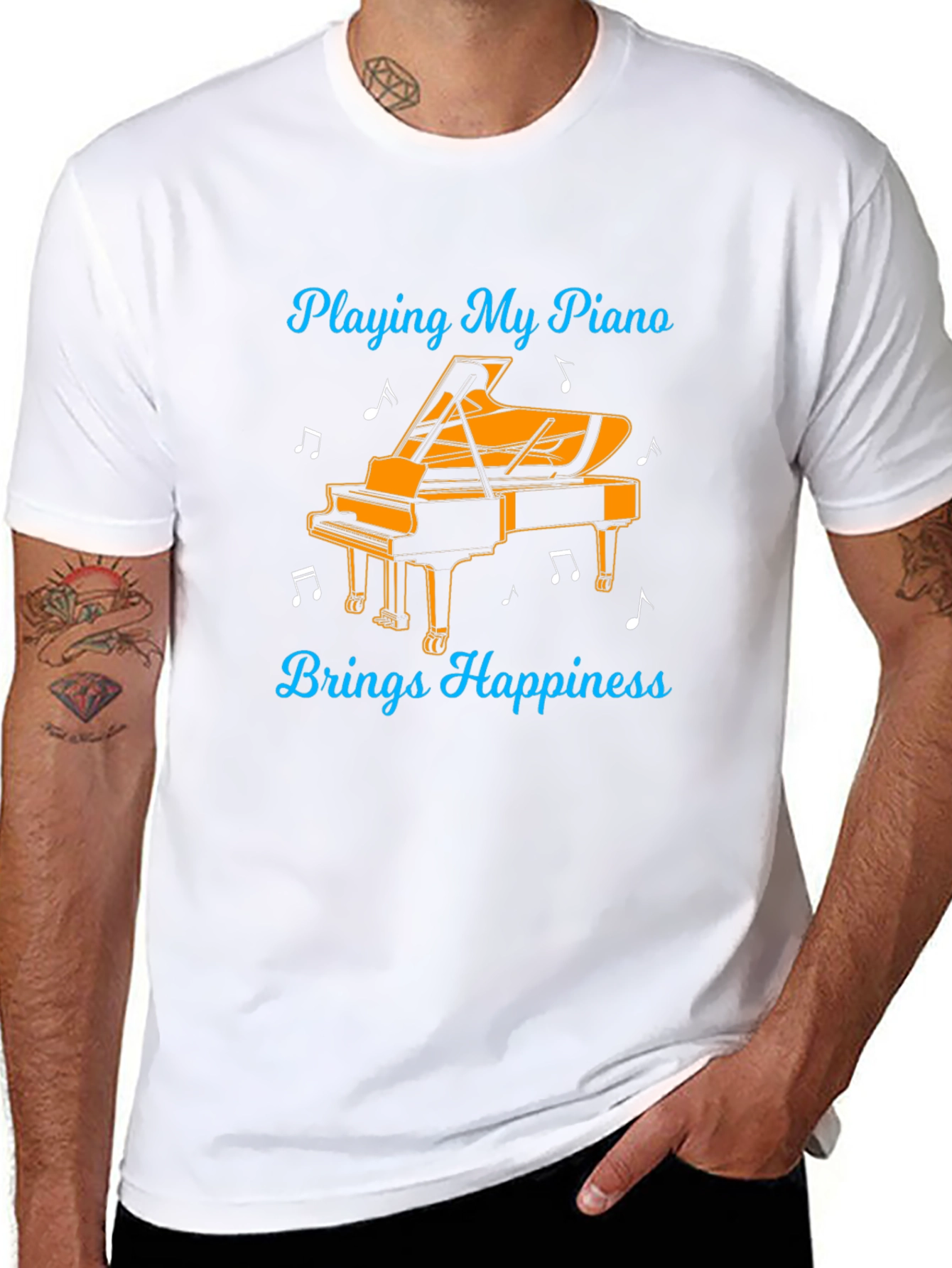 Piano Happiness Black Graphic Tee