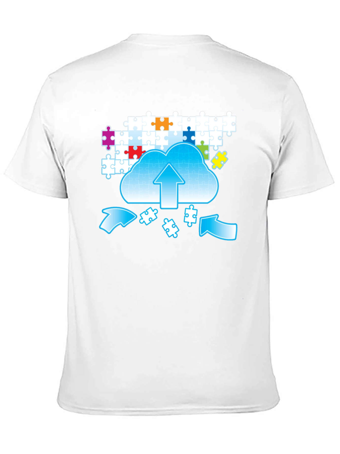 Puzzle Cloud Upload Graphic T-Shirt