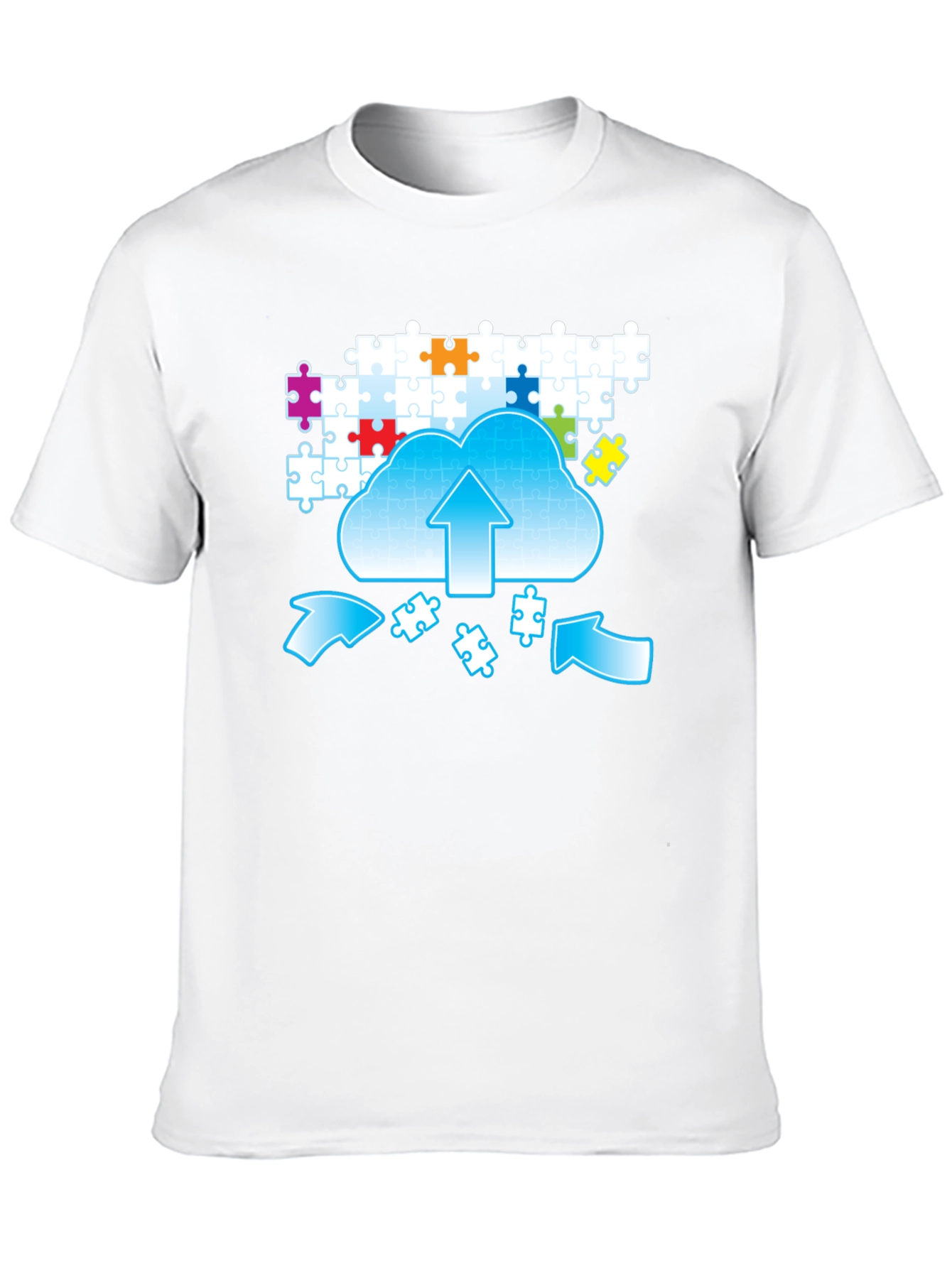 Puzzle Cloud Upload Graphic T-Shirt
