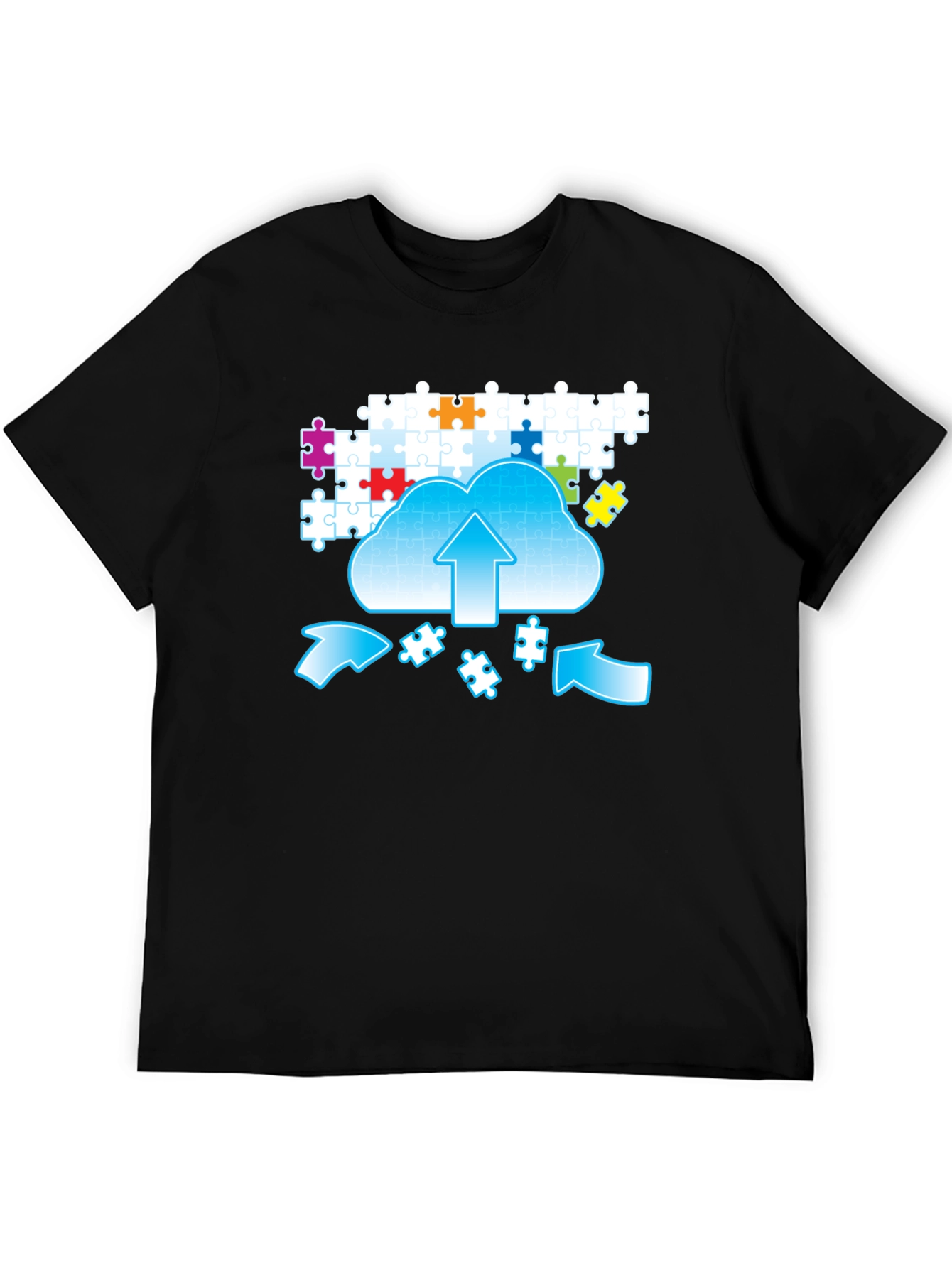 Puzzle Cloud Upload Graphic T-Shirt