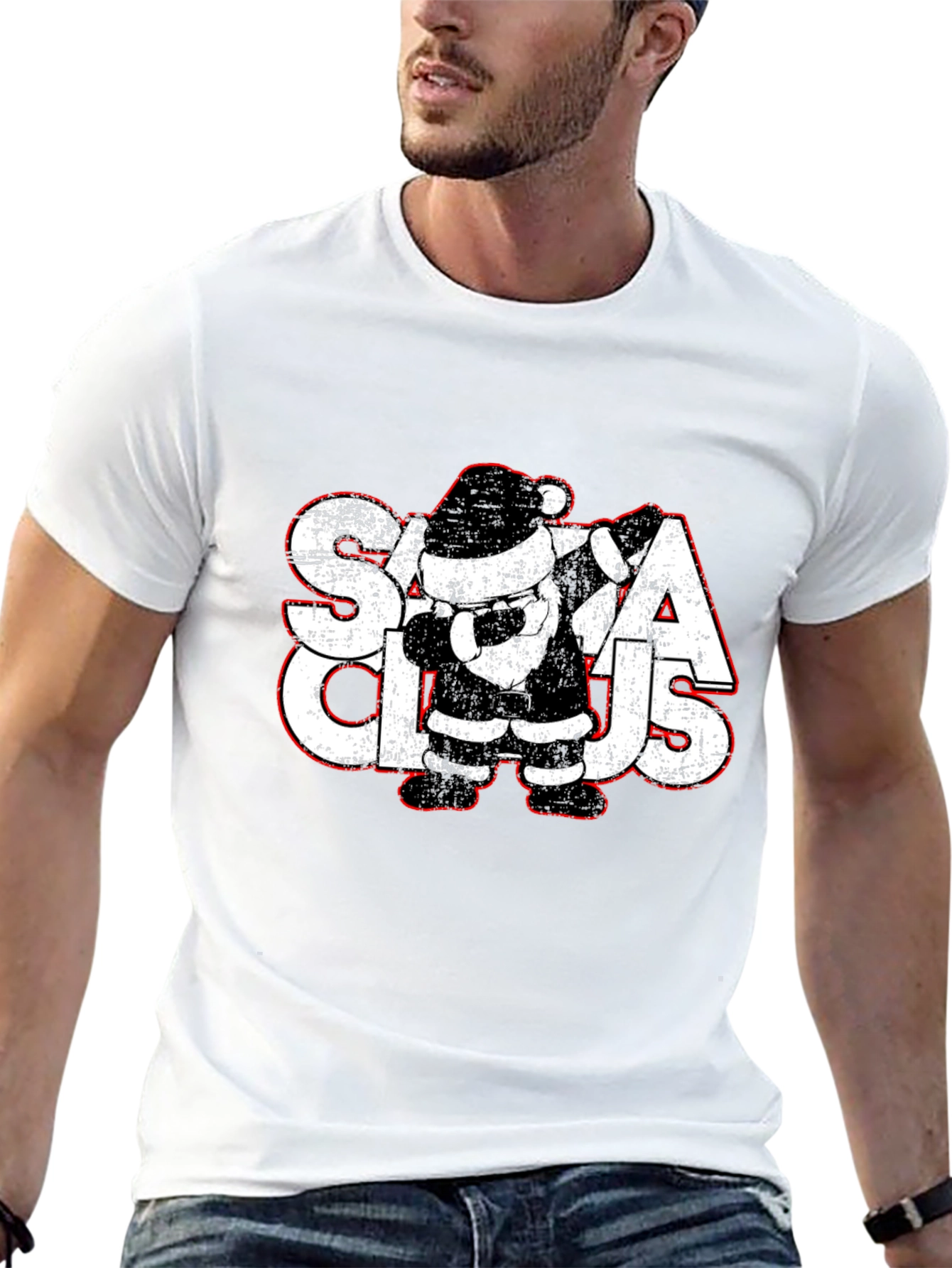 Santa Claus Dabbing Graphic Tee - Christmas Holiday Shirt