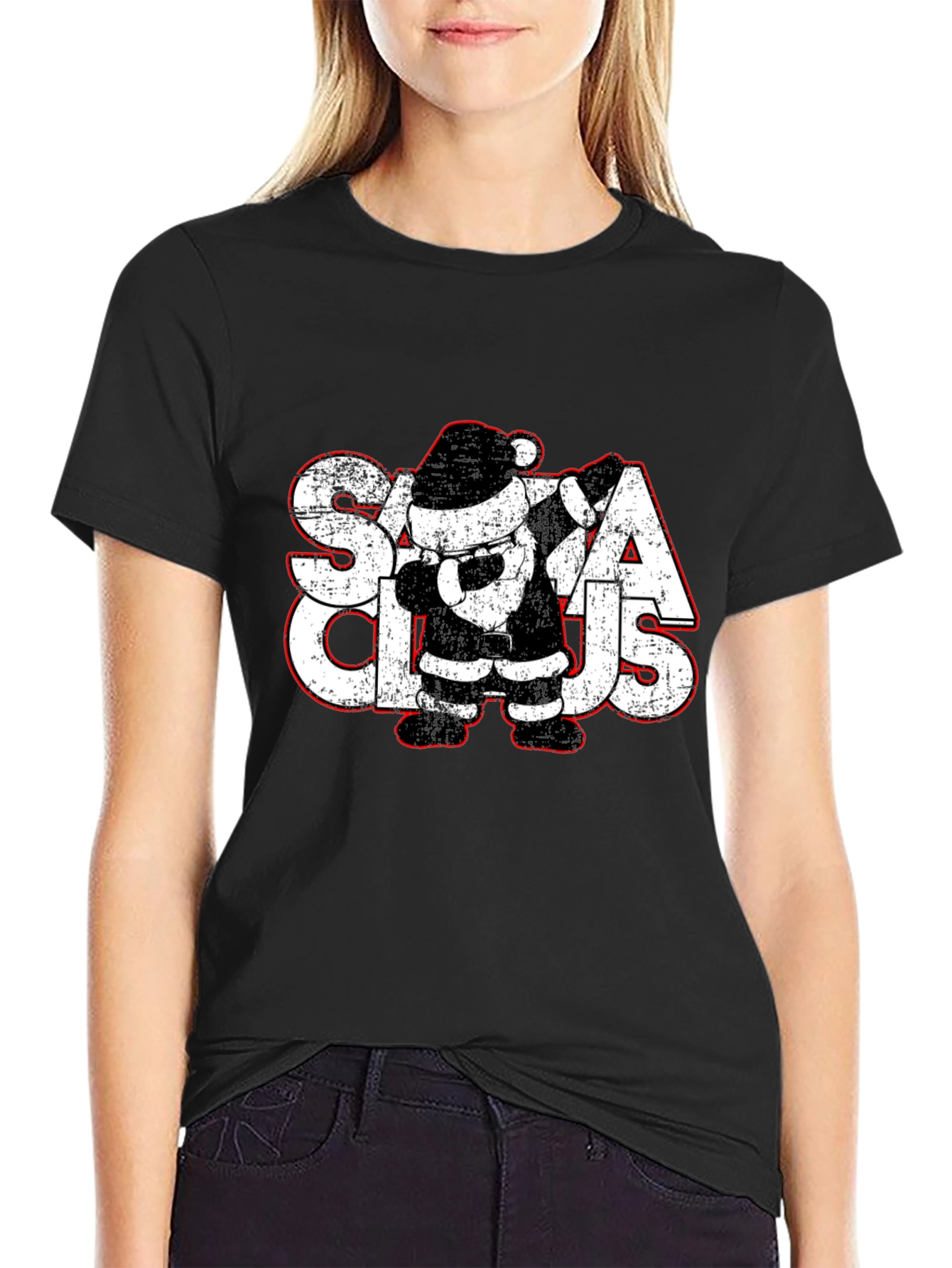 Santa Claus Dabbing Graphic Tee - Christmas Holiday Shirt