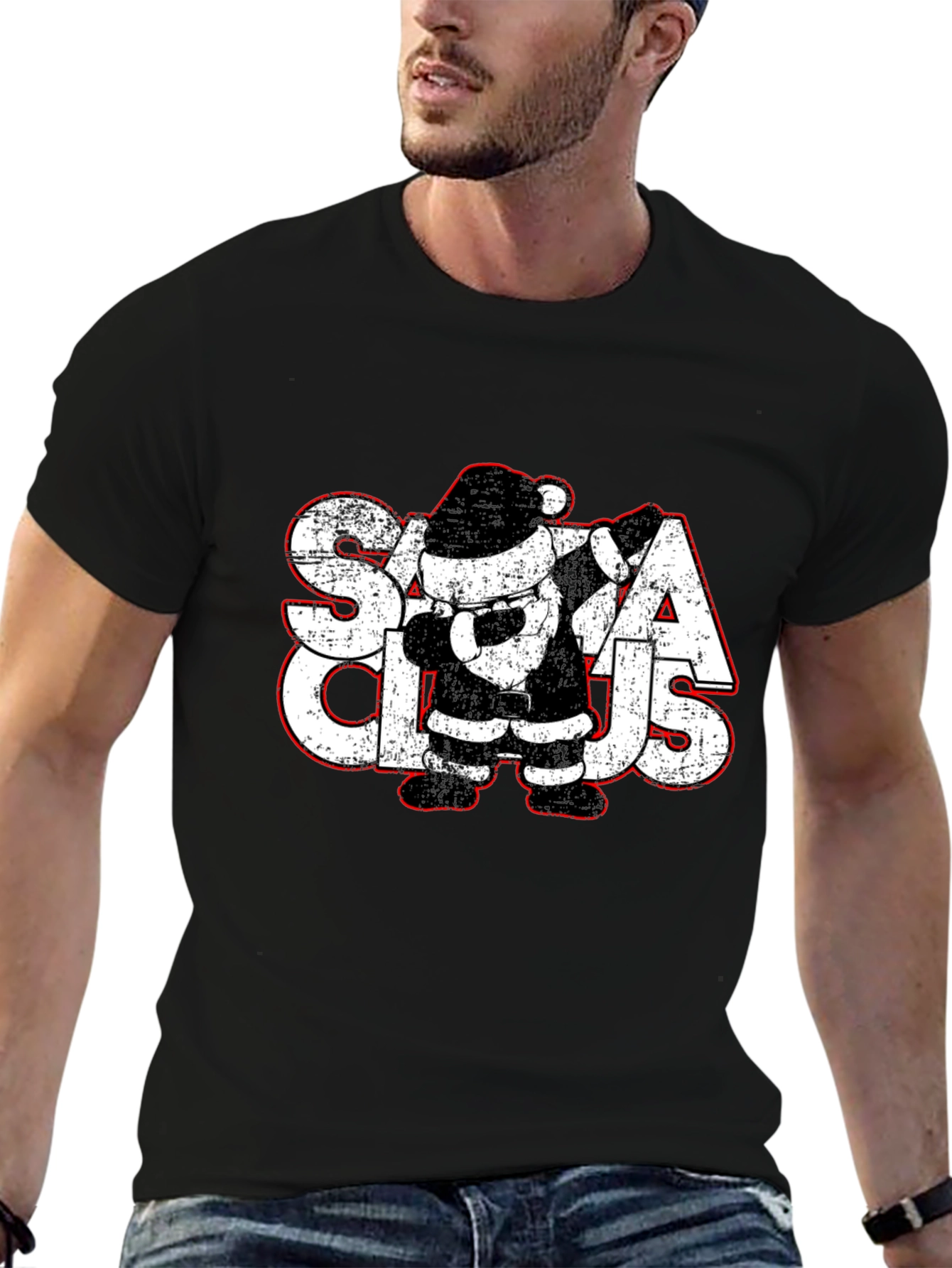 Santa Claus Dabbing Graphic Tee - Christmas Holiday Shirt