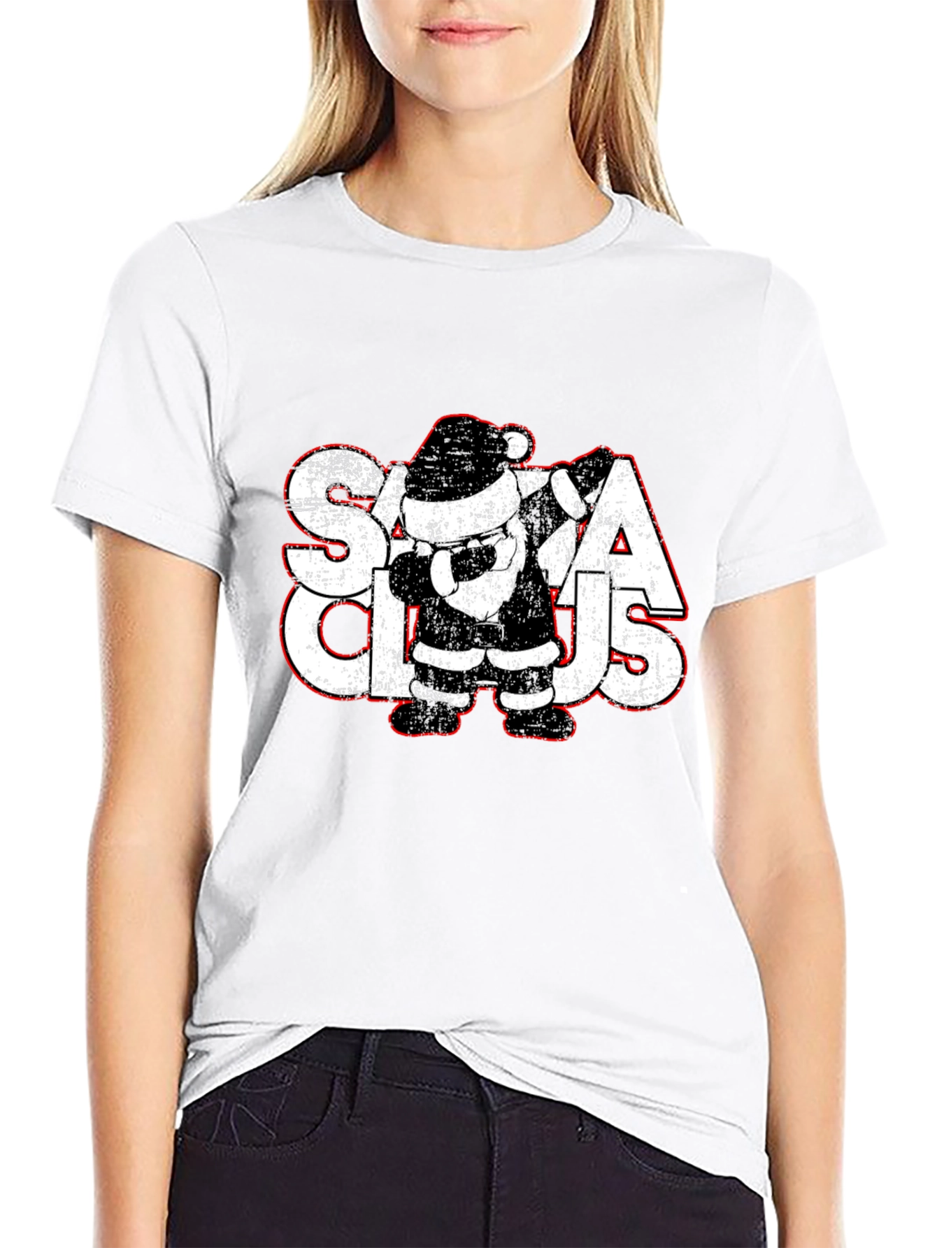 Santa Claus Dabbing Graphic Tee - Christmas Holiday Shirt