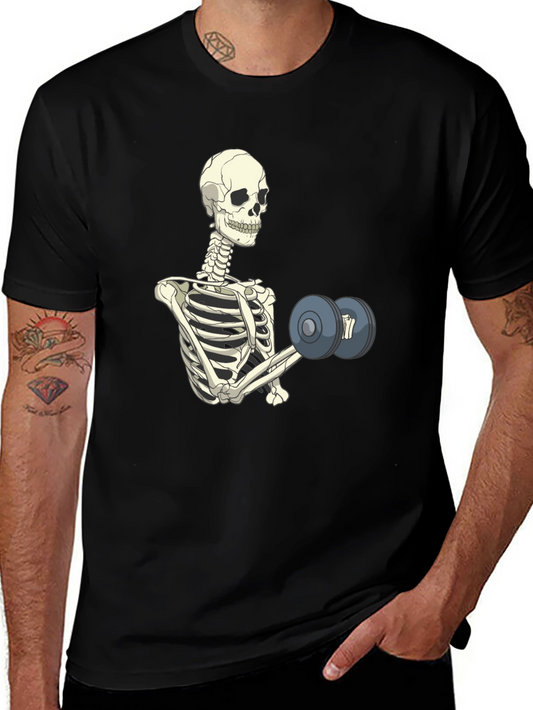 Skeleton Lifting Weights T-Shirt