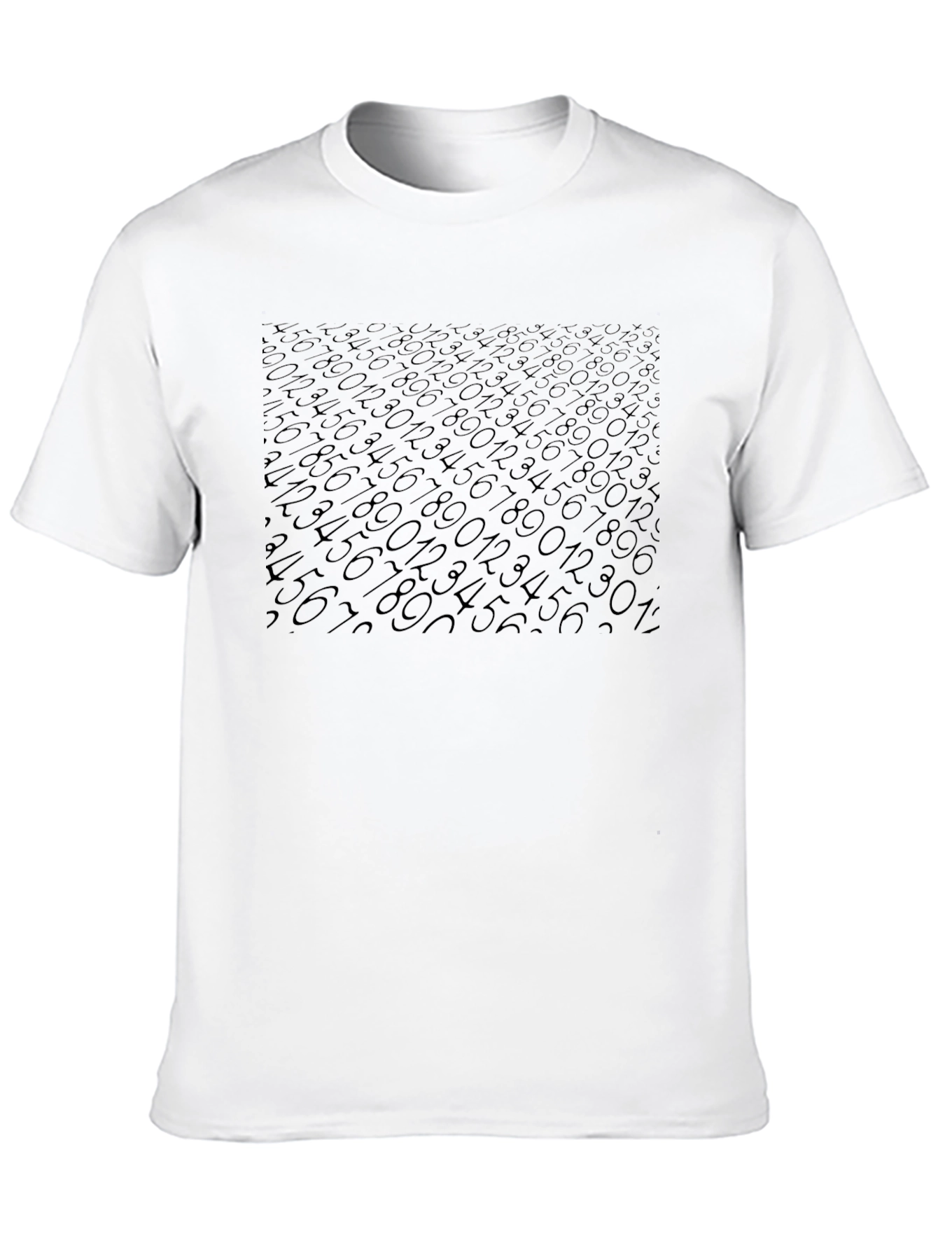 Mens Black Numeric Pattern T-Shirt