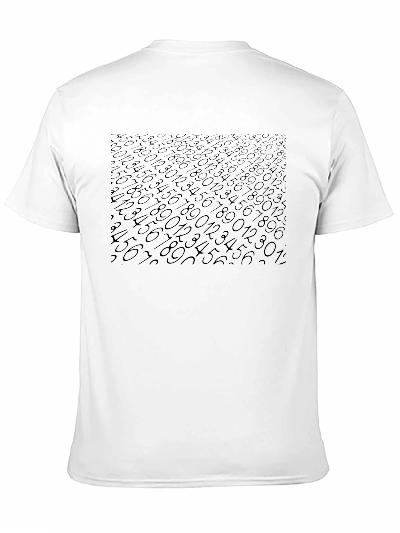 Mens Black Numeric Pattern T-Shirt