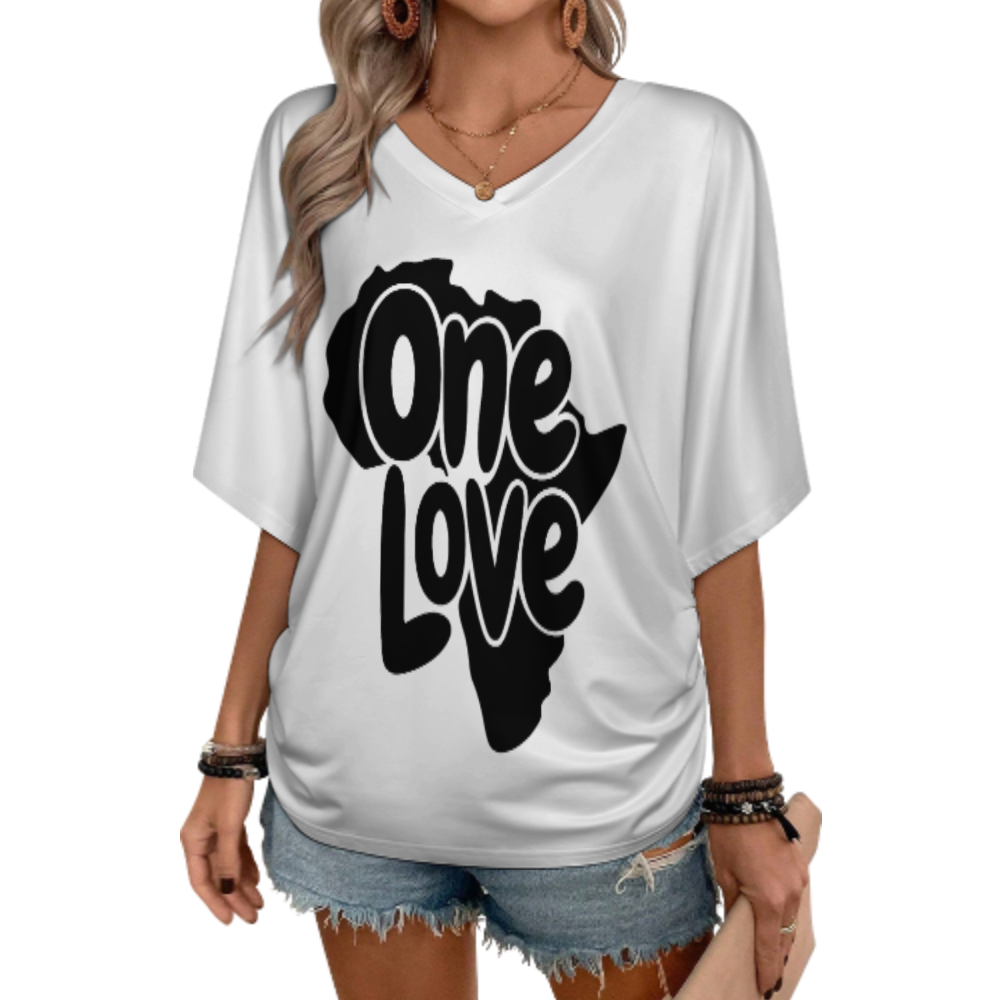 One Love Africa Graphic Tee – Retro Unity & Culture Statement Shirt(z437)