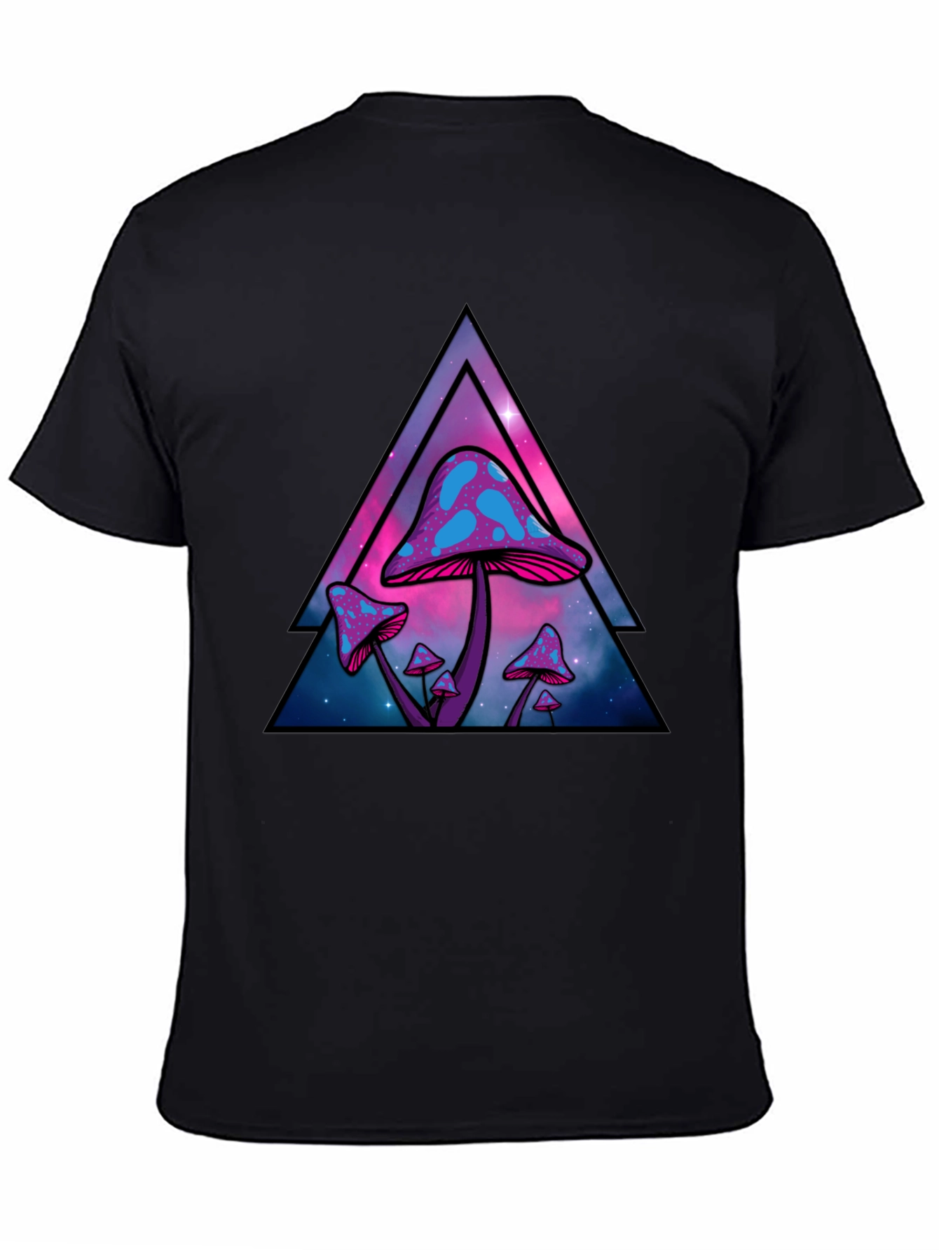 Trippy Mushroom Graphic Tee - Black