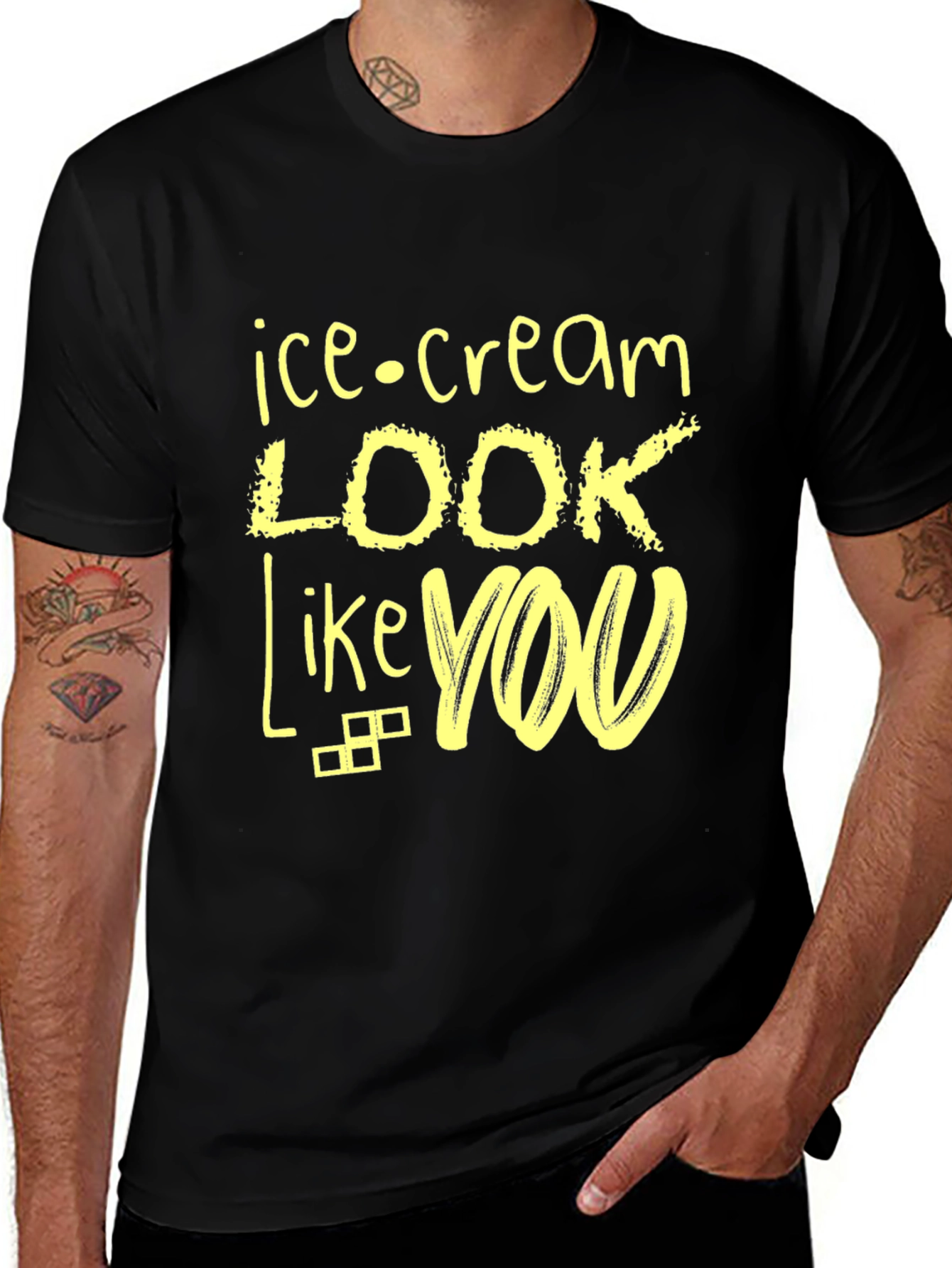 Ice Cream Look Like You Black Graphic Tee