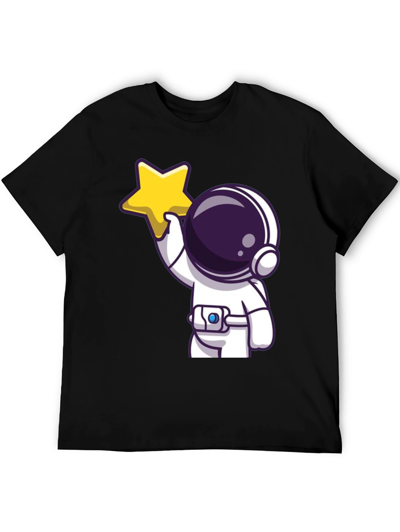 Astronaut Holding Star Graphic Tee - Black