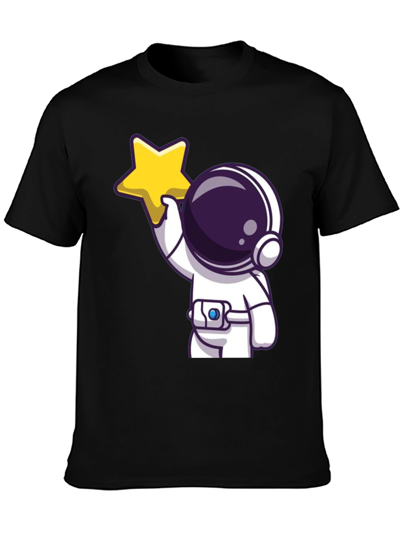 Astronaut Holding Star Graphic Tee - Black