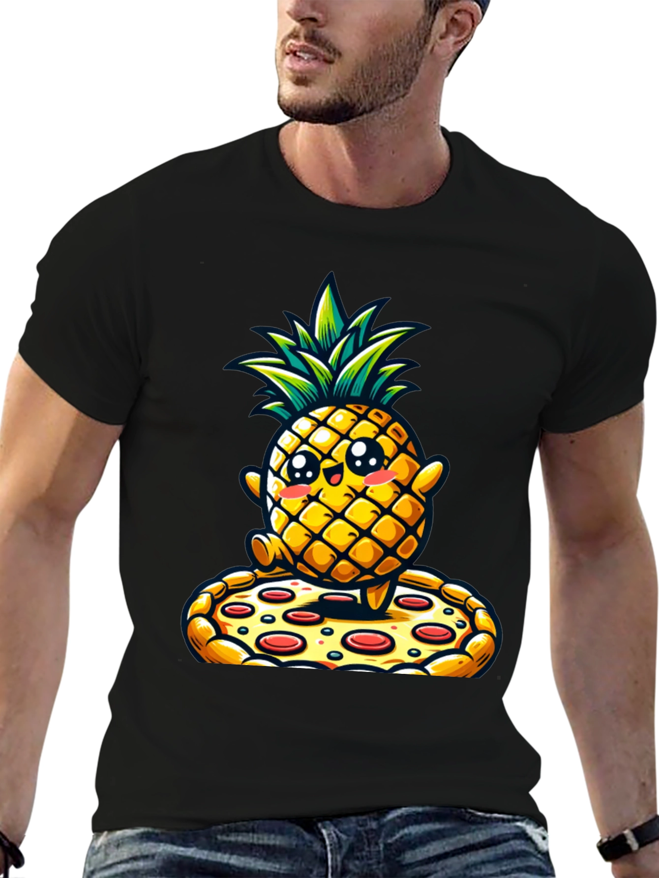 Pineapple Pizza Graphic Tee - Novelty Shirt