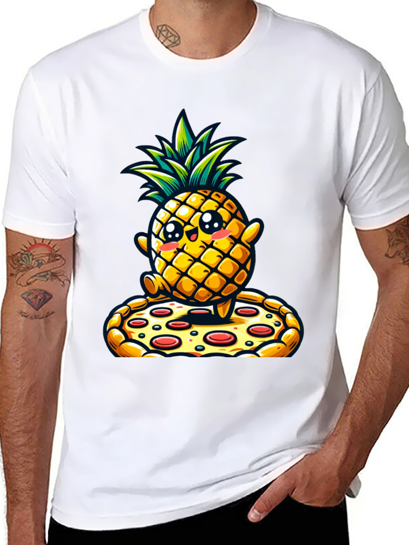 Pineapple Pizza Graphic Tee - Novelty Shirt