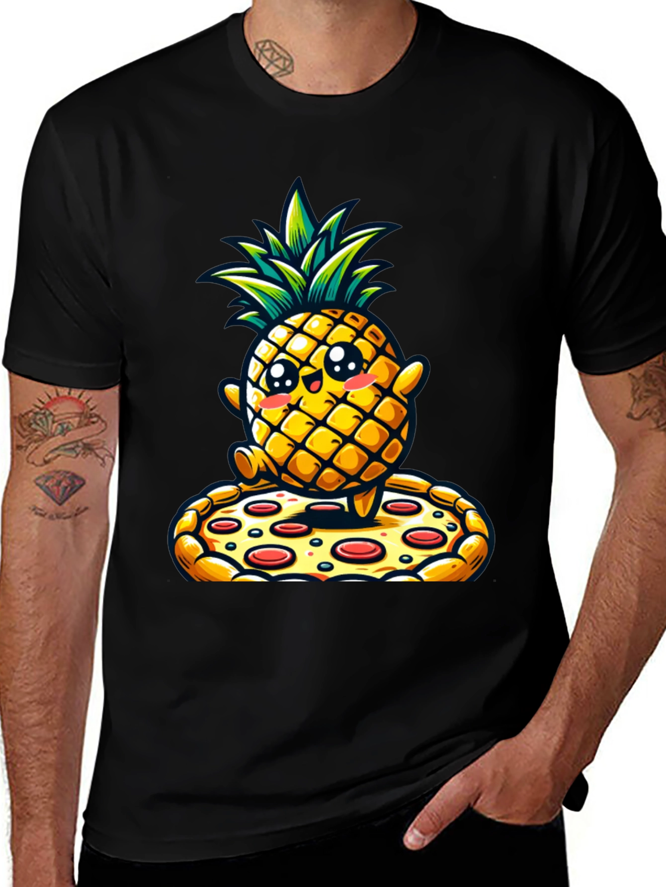 Pineapple Pizza Graphic Tee - Novelty Shirt