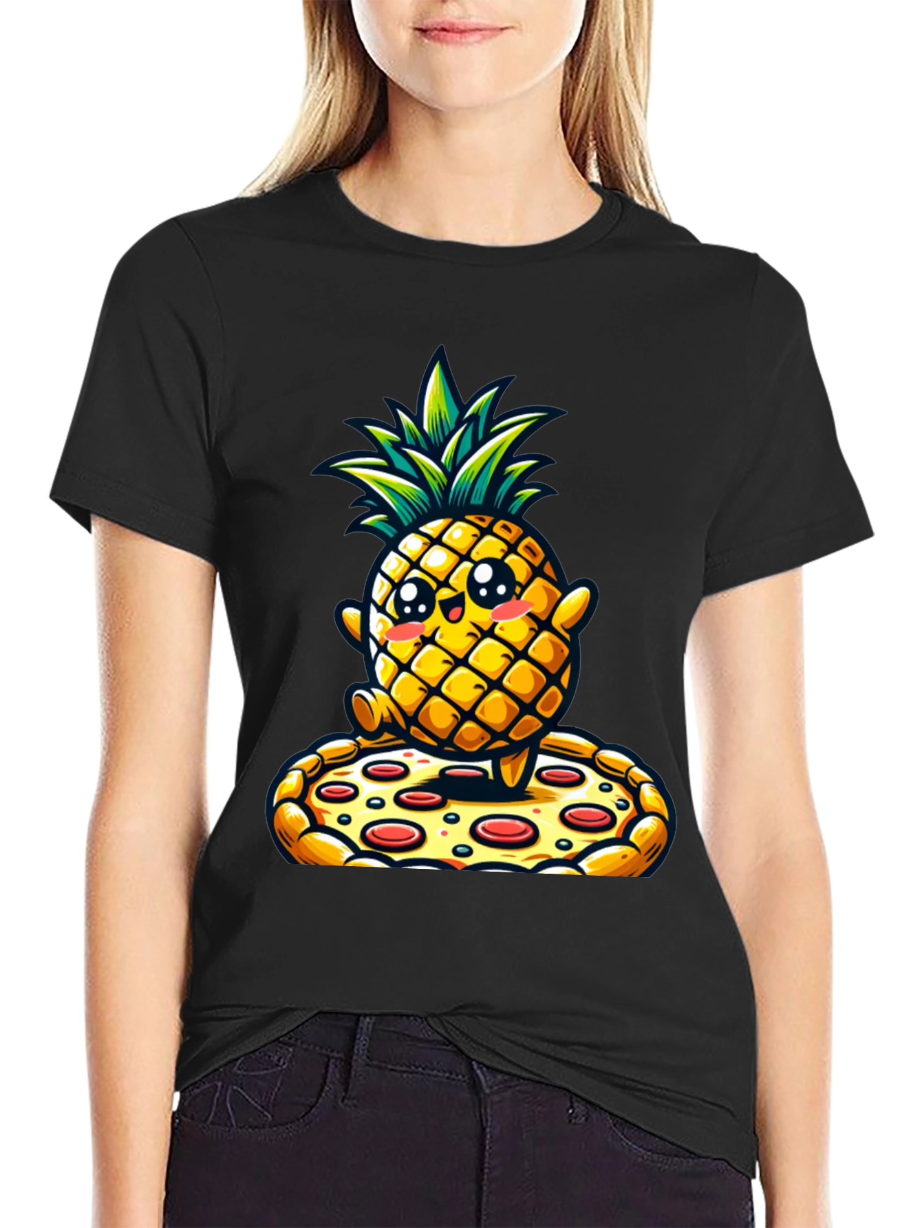 Pineapple Pizza Graphic Tee - Novelty Shirt