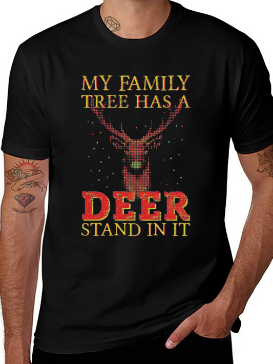 Funny Deer Family Tree Novelty T-Shirt
