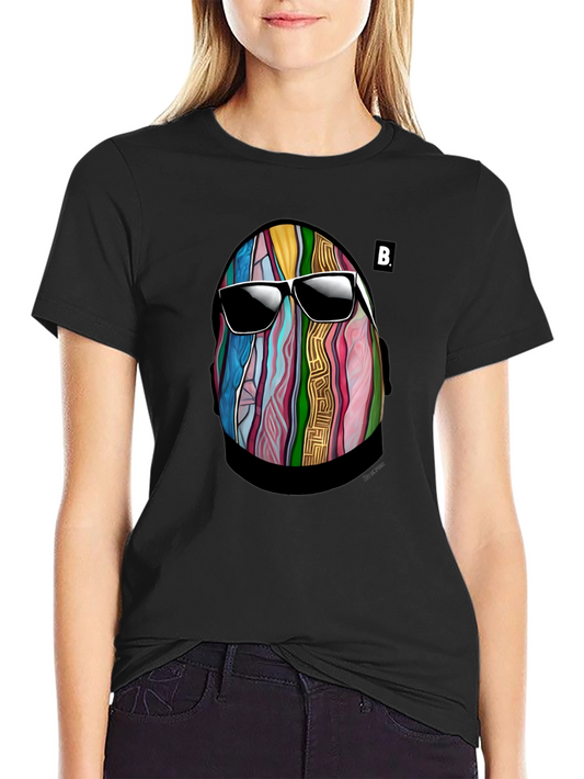 Abstract Face Graphic Mens Black T-Shirt