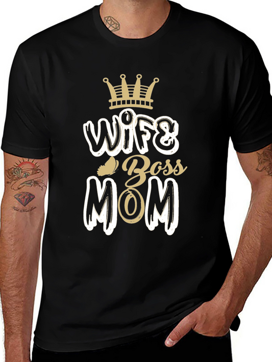 Wife Boss Mom Graphic Tee - Trendy Comfort
