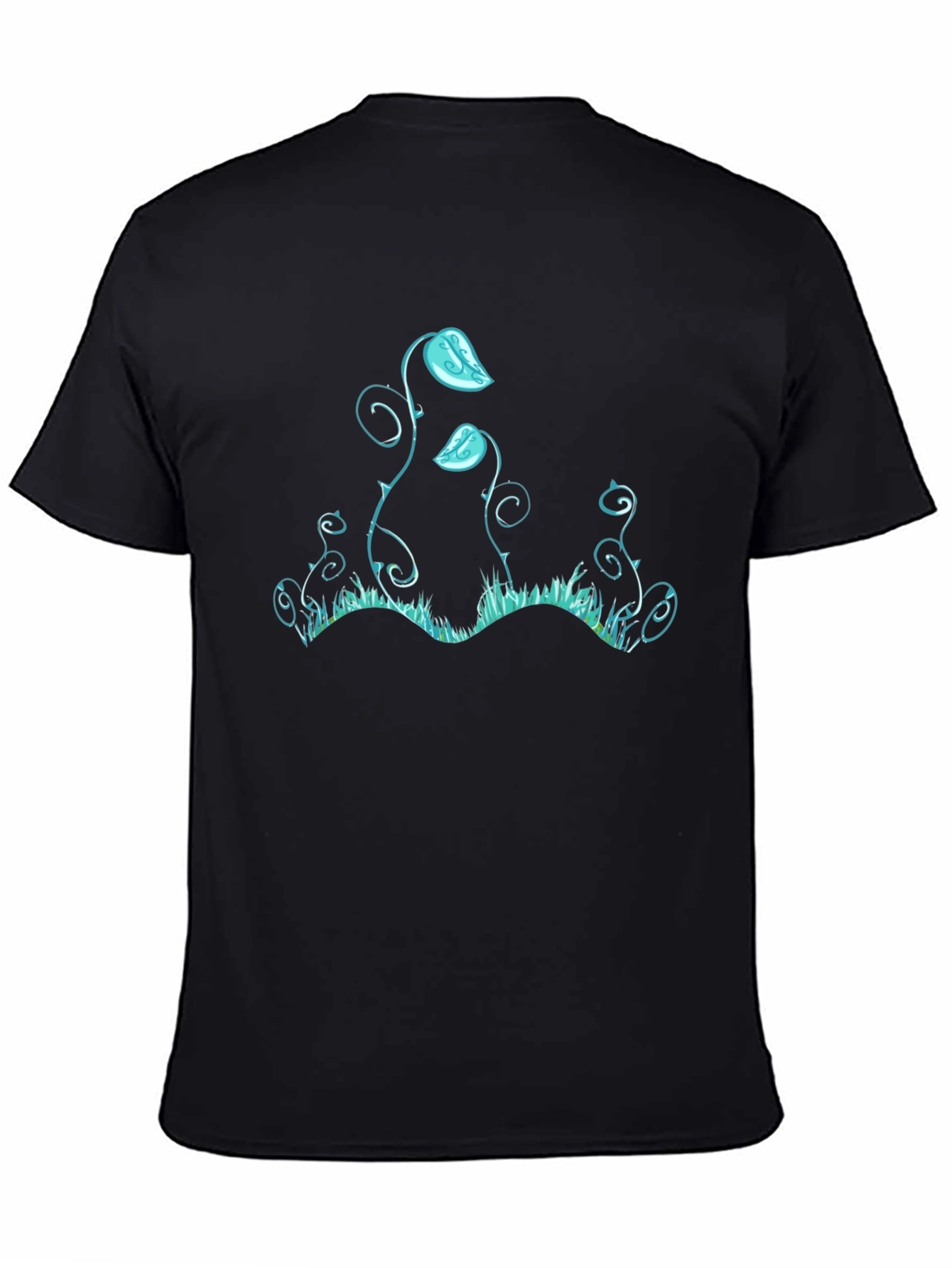 Unique Graphic Tee - Blue Plant Design
