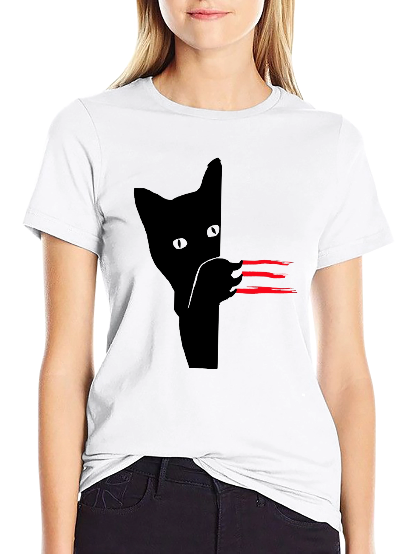 Black Cat Scratch T-Shirt