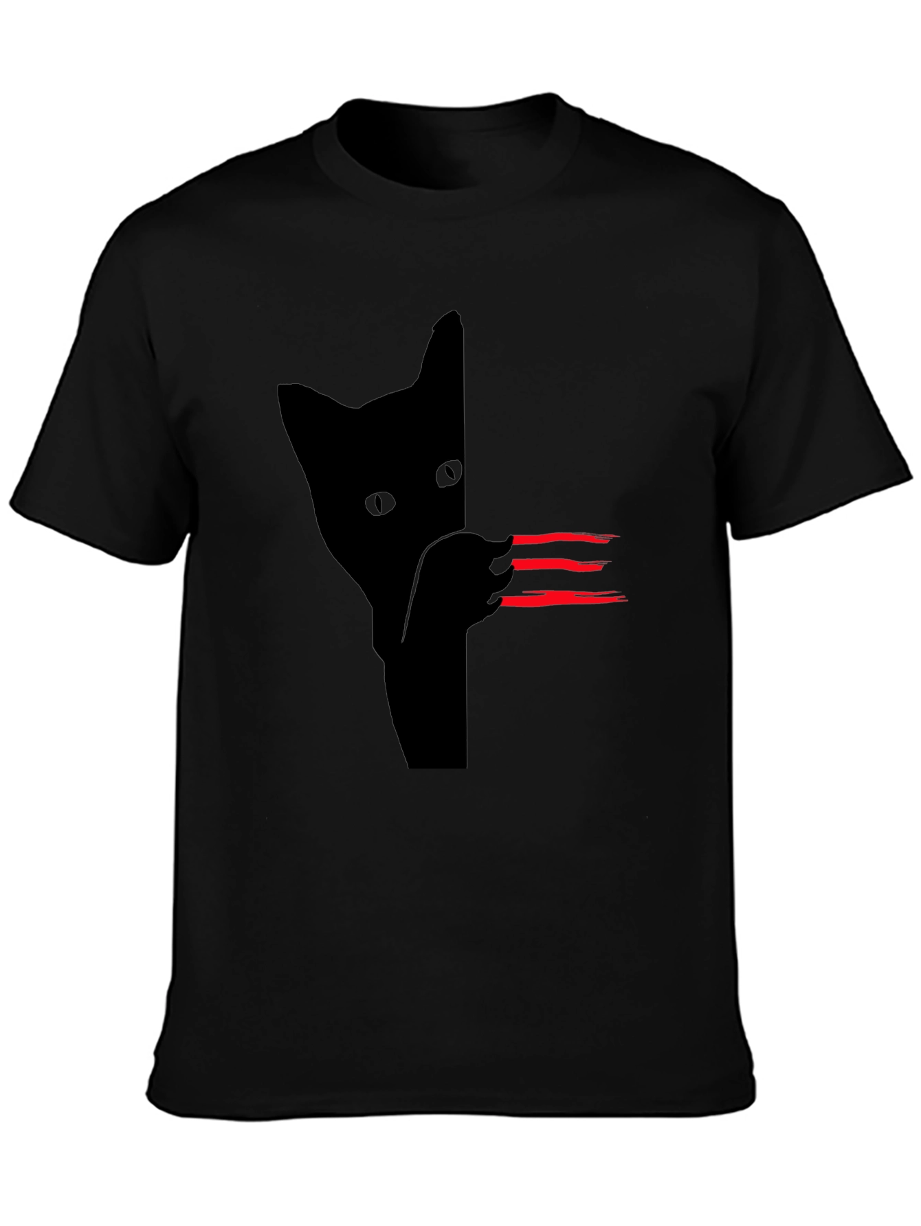 Black Cat Scratch T-Shirt