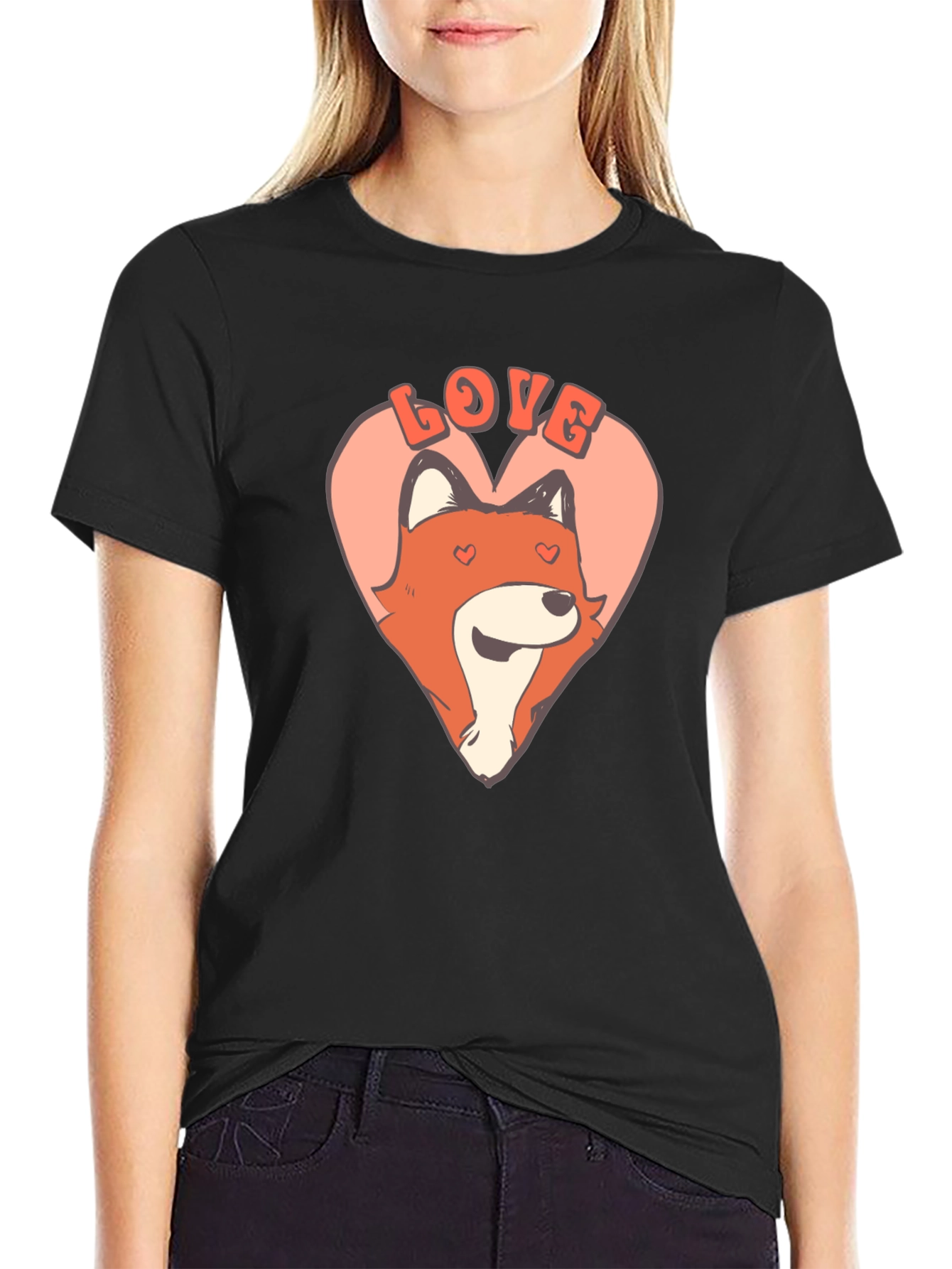 Cute Valentine Fox Graphic Tee