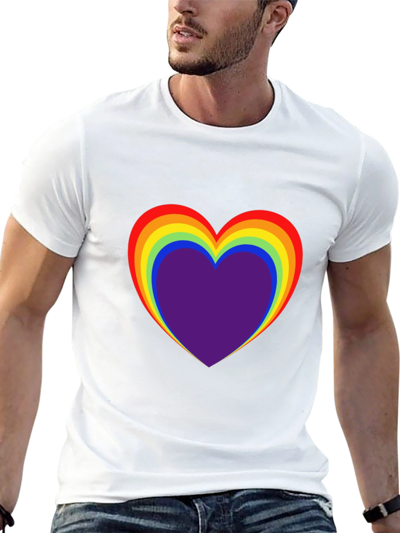 Rainbow Heart Graphic Tee - Pride Shirt