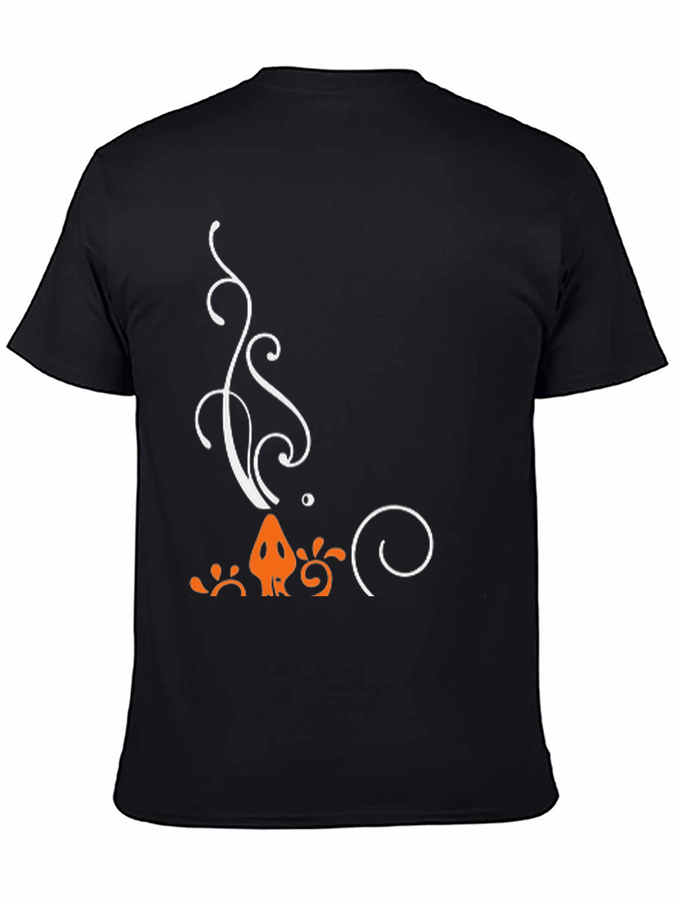 Stylized Graphic Tee - Black Cotton Blend