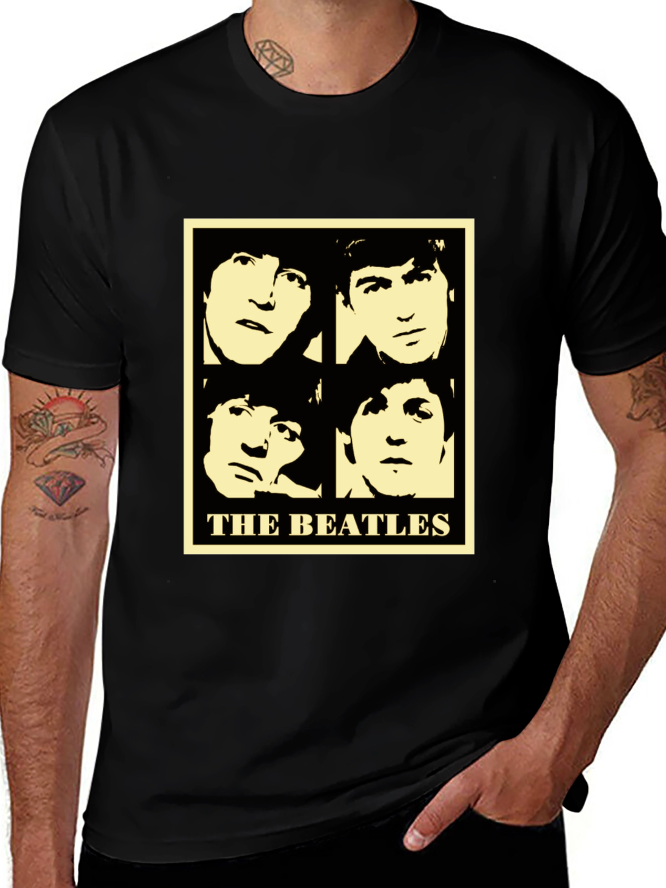 The Beatles Retro Graphic Tee - Black