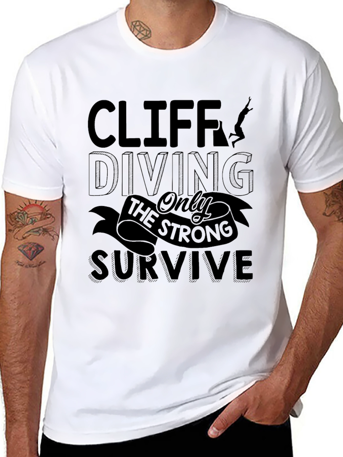 Cliff Diving T-Shirt - Only the Strong Survive