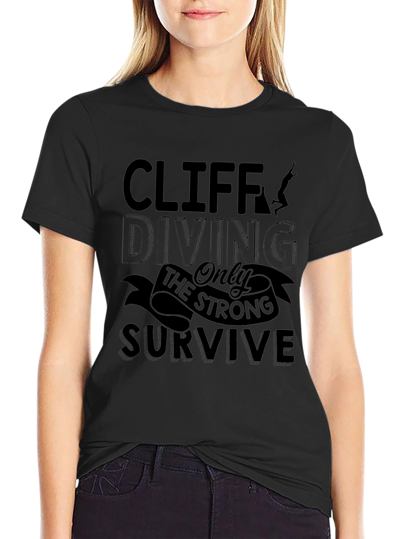 Cliff Diving T-Shirt - Only the Strong Survive