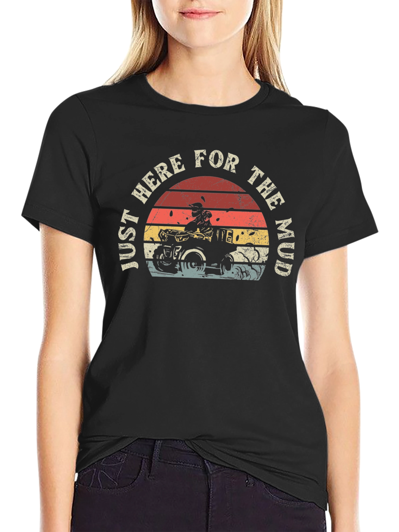 Just Here For The Mud Black T-Shirt