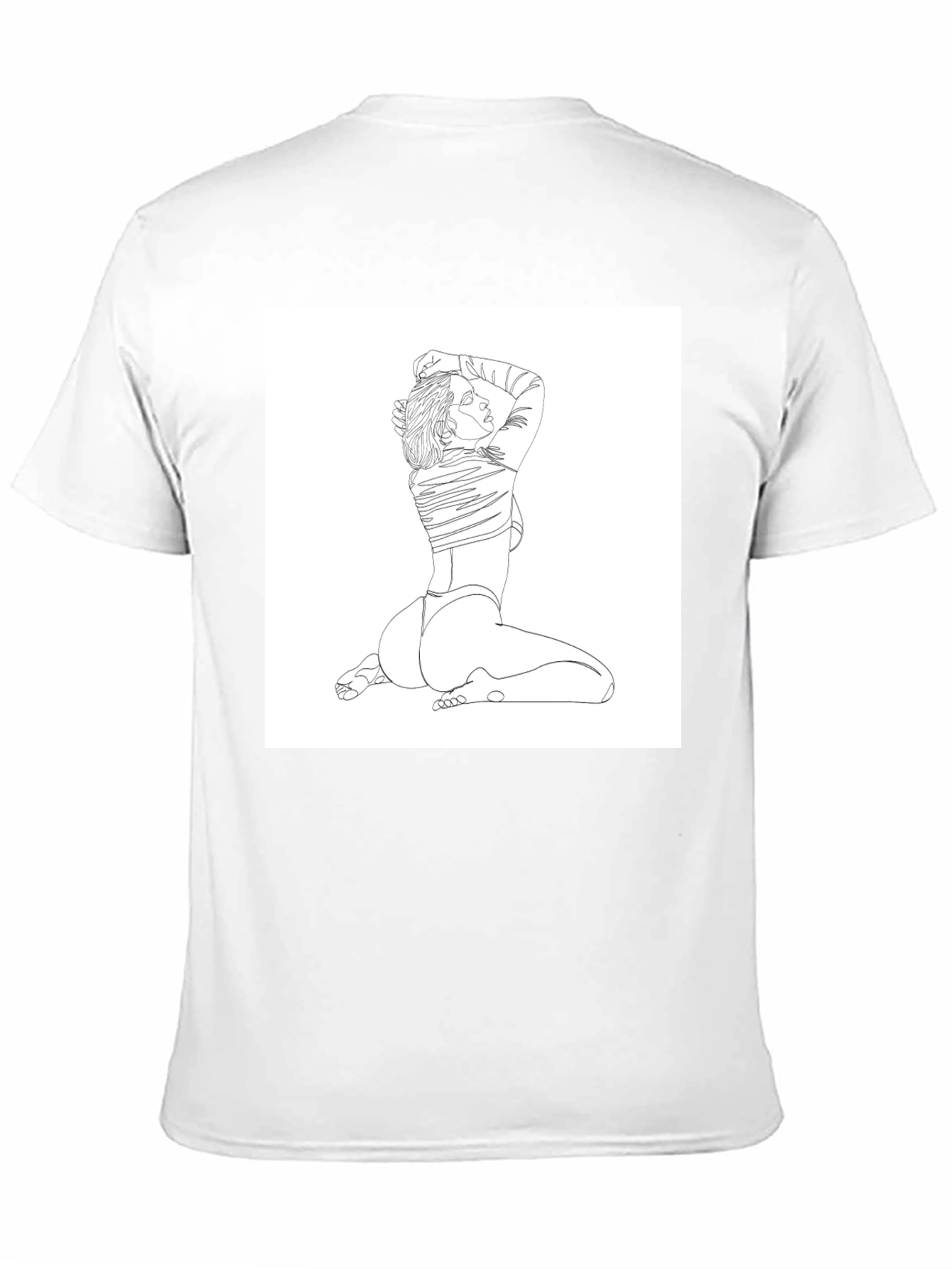 Line Art Woman Graphic Tee - Black