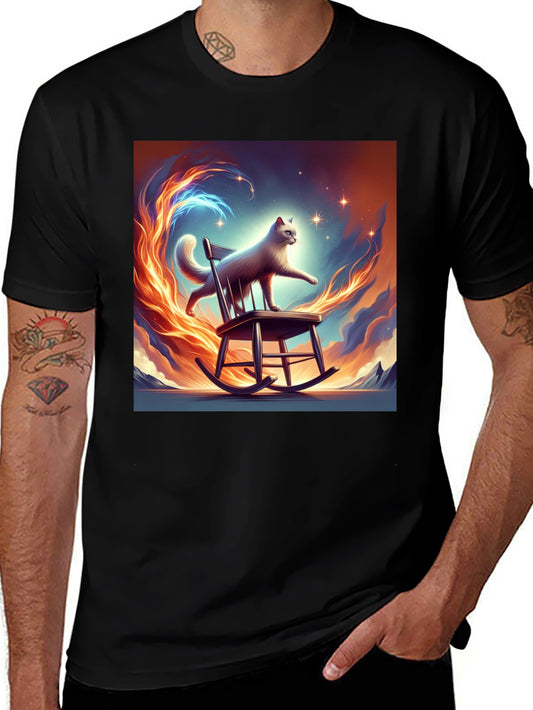 Cat on Rocking Chair Graphic Tee