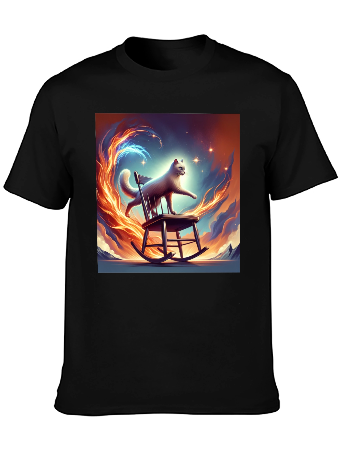 Cat on Rocking Chair Graphic Tee