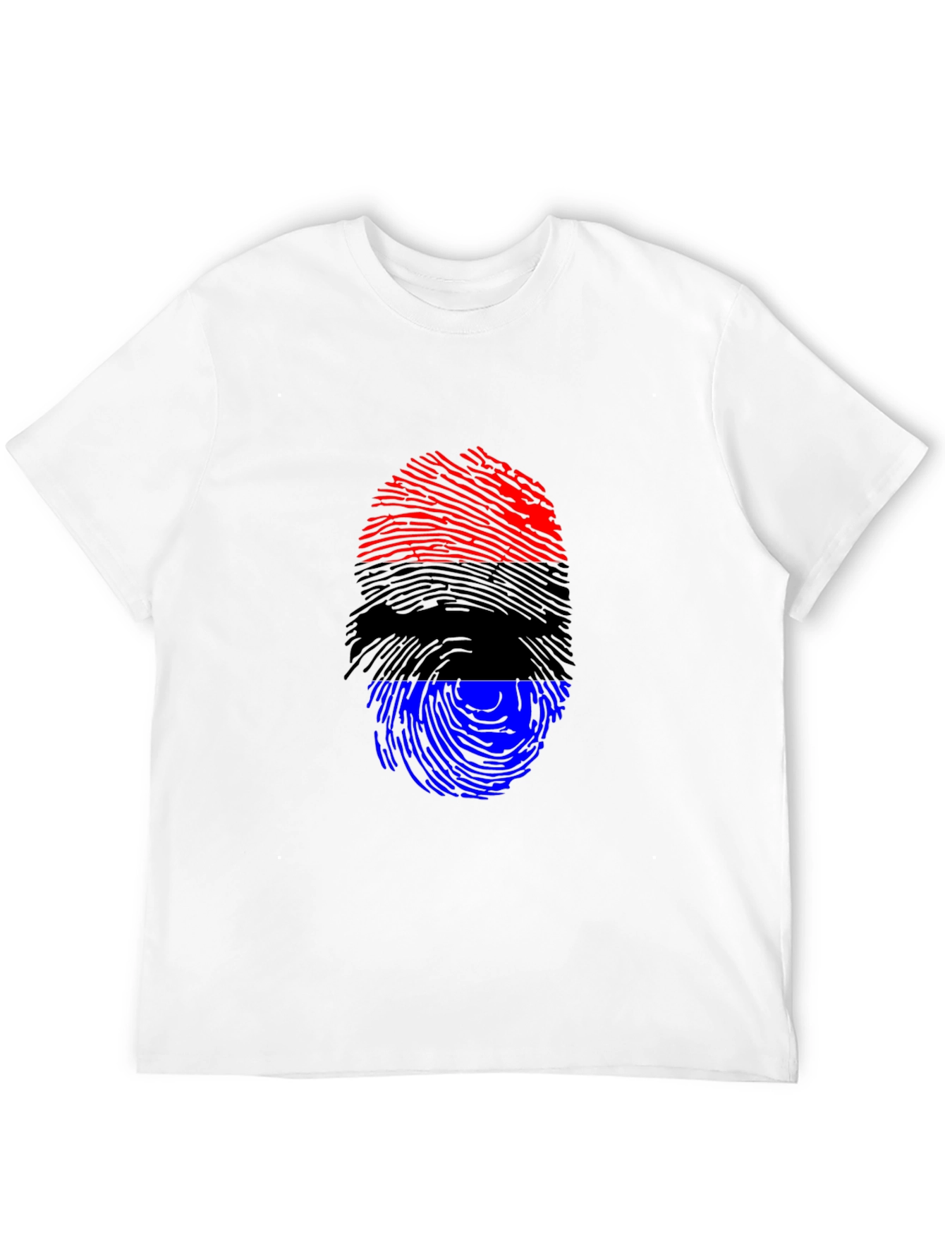 Patriotic Fingerprint T-Shirt - Red Black Blue