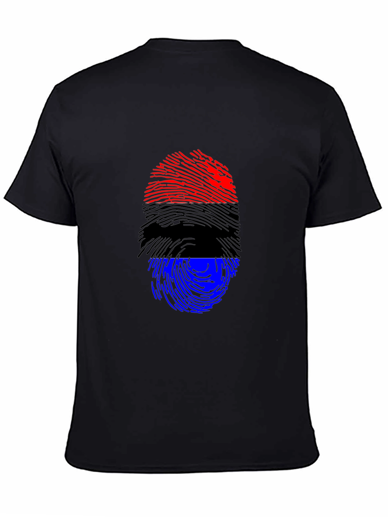 Patriotic Fingerprint T-Shirt - Red Black Blue