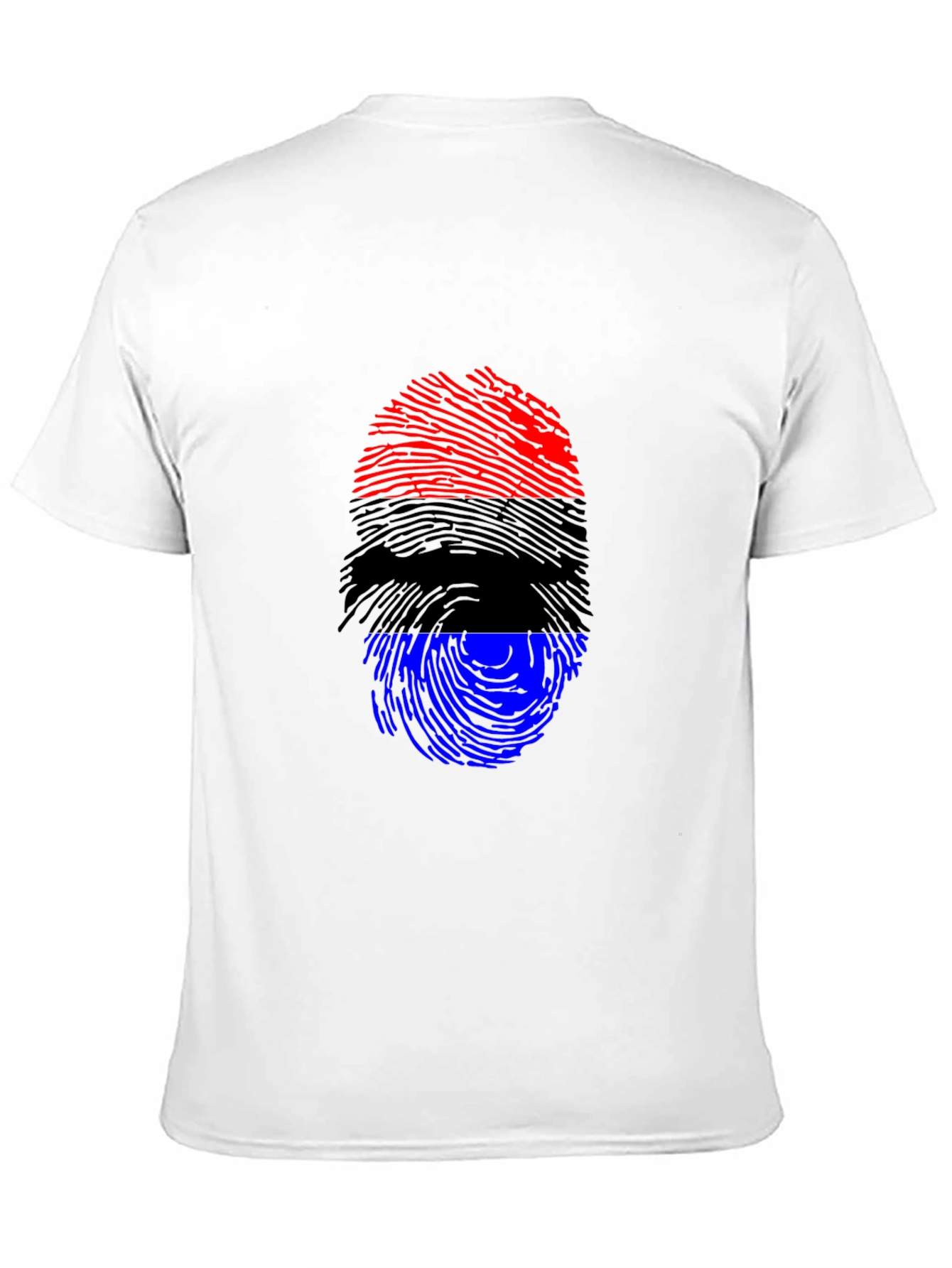 Patriotic Fingerprint T-Shirt - Red Black Blue