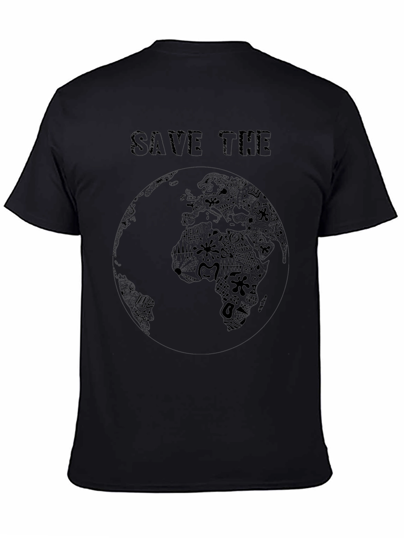 Save the Earth Black Graphic T-Shirt