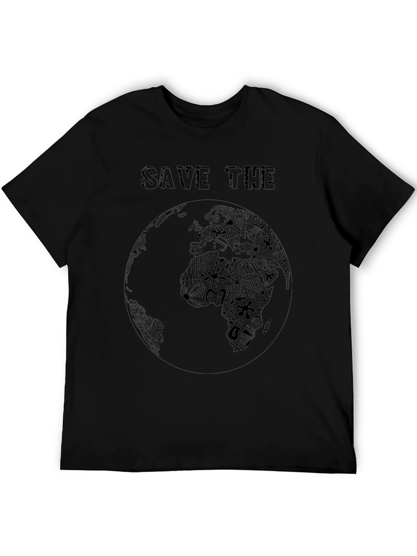 Save the Earth Black Graphic T-Shirt