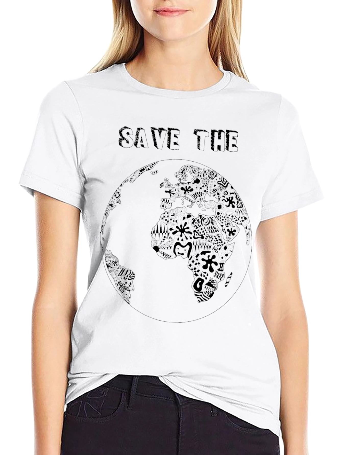 Save the Earth Black Graphic T-Shirt