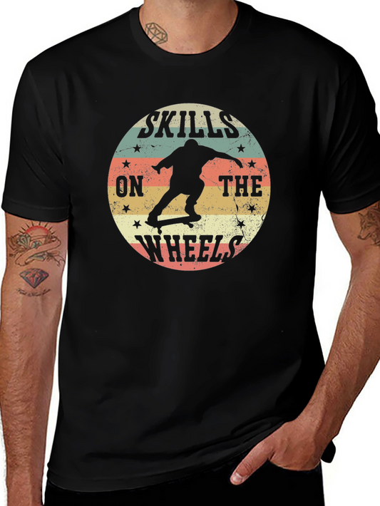 Skills on Wheels Graphic Tee - Retro Skater Style