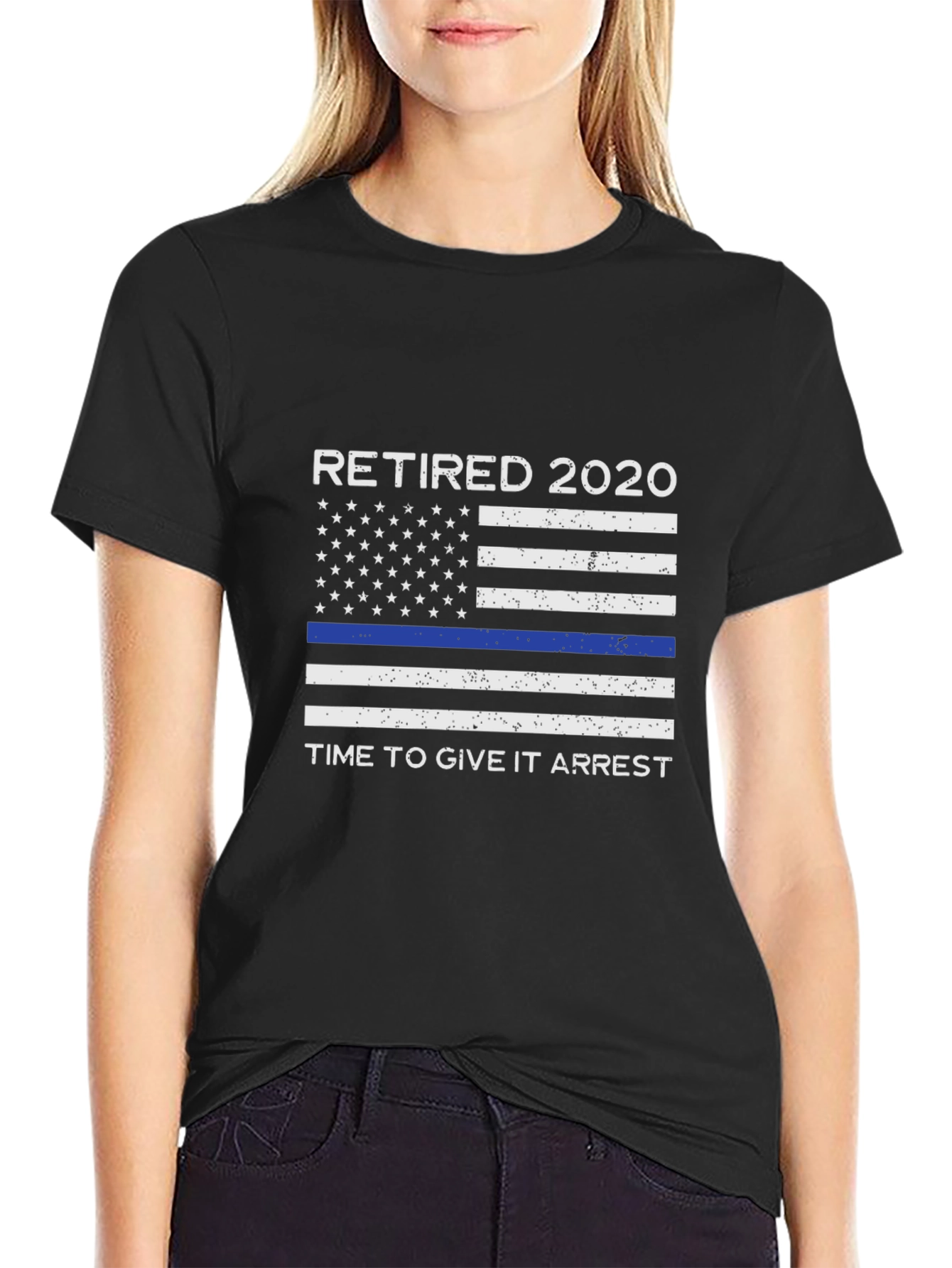 Retired 2020 Thin Blue Line Police T-Shirt