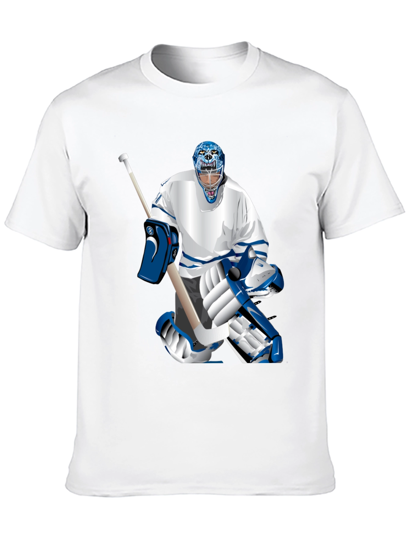 Hockey Goalie Graphic Tee - Black Cotton T-Shirt