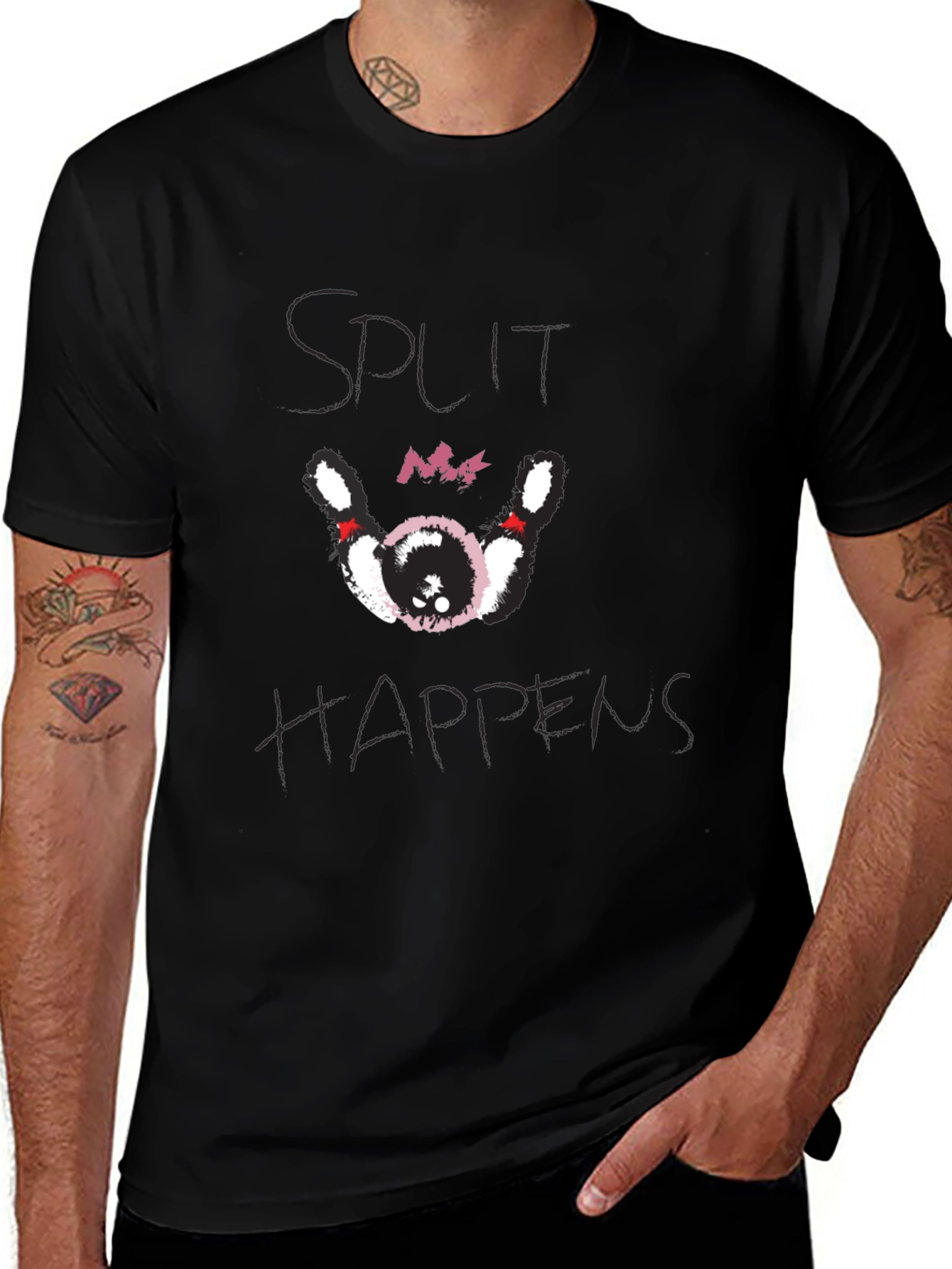 Split Happens Bowling T-Shirt - Black