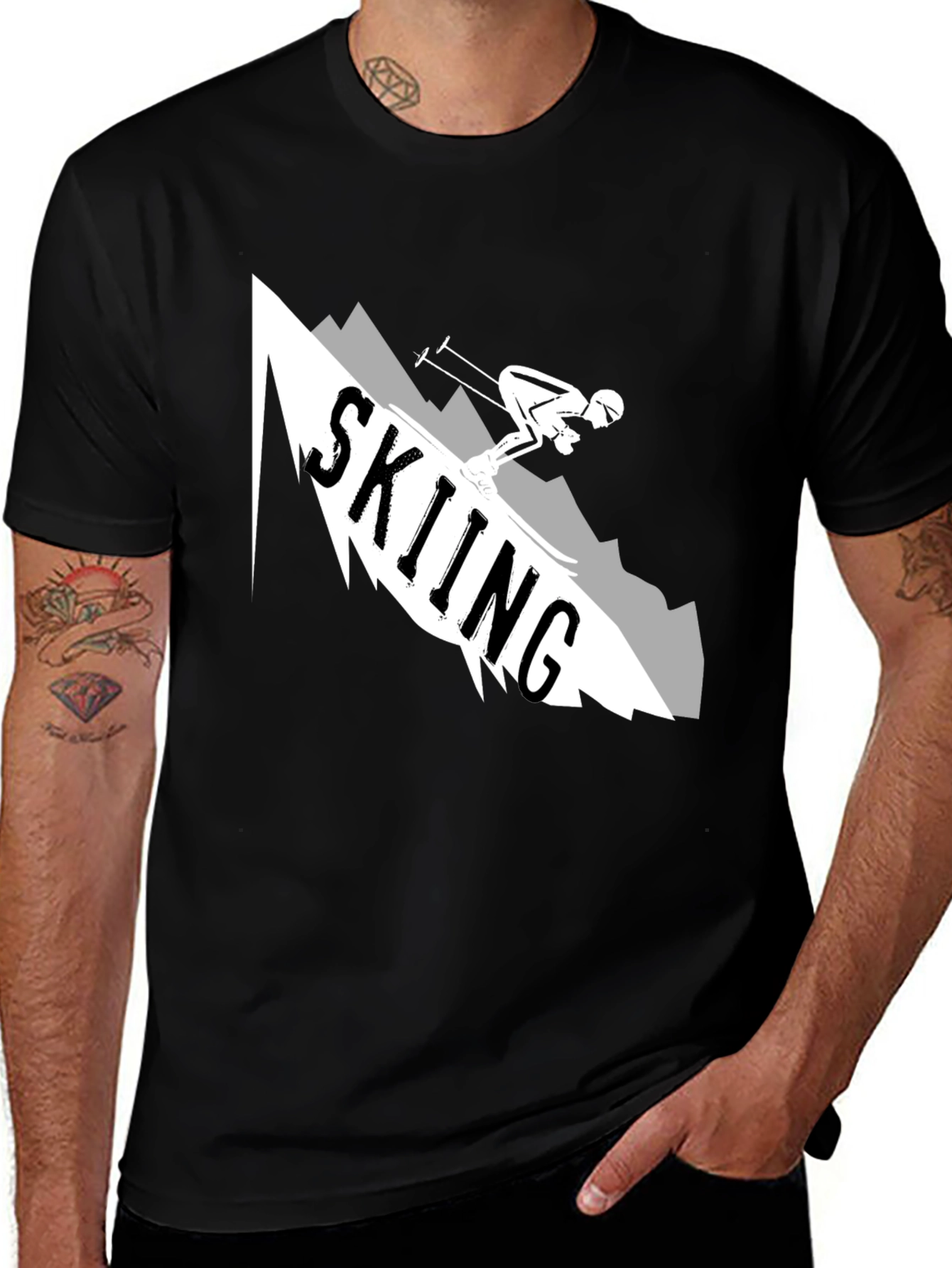 Skiing Graphic T-Shirt: Mountain Adventure Tee