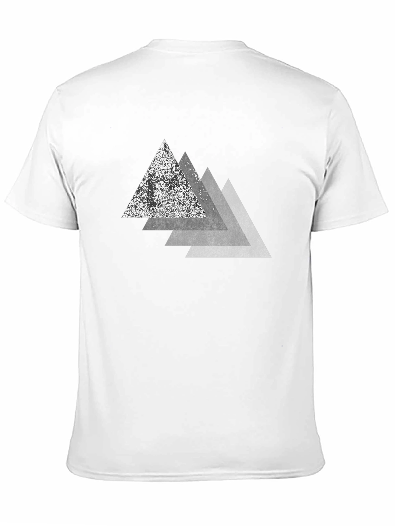Geometric Triangle Graphic Print Black T-Shirt
